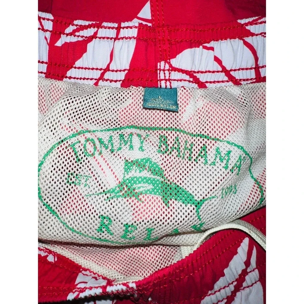 D5‎ Tommy Bahama Swimsuit Trunks Relax Size Large Floral Red 5.5